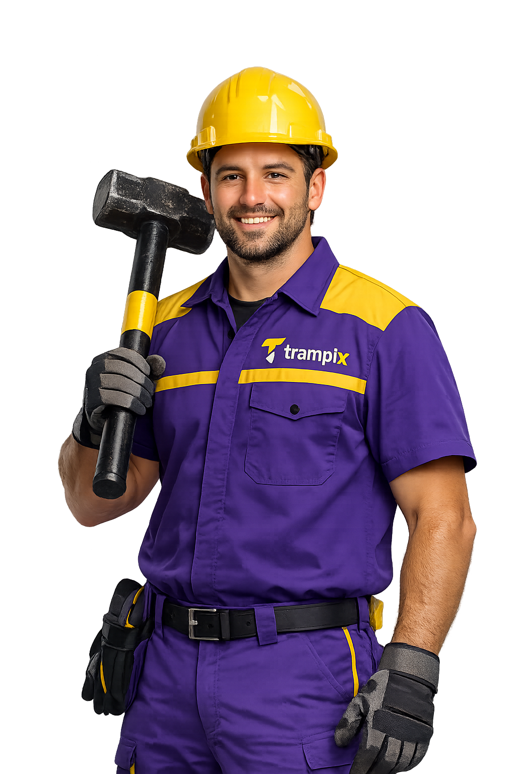 Profissional sorrindo com ferramentas, representando novas oportunidades